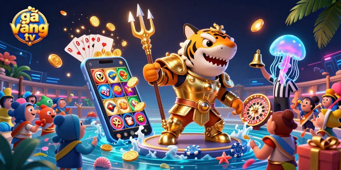 Engage with gà vàng tv for thrilling casino battles in an underwater colosseum scene.