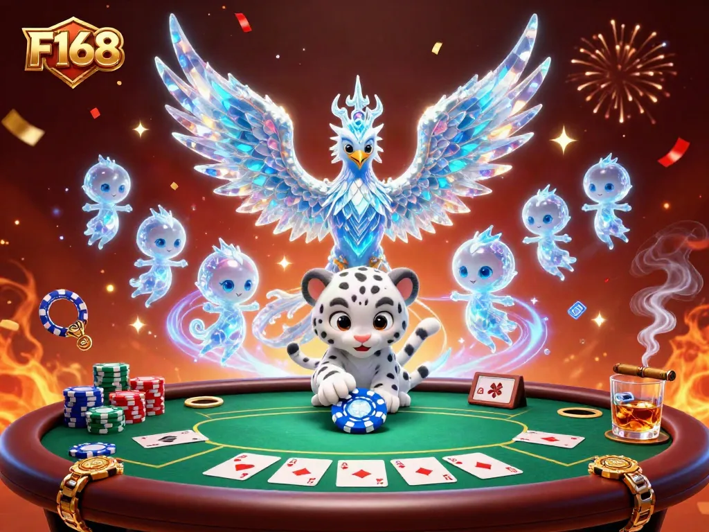Experience the thrill of F168 casino games with animated characters and vibrant gambling elements.