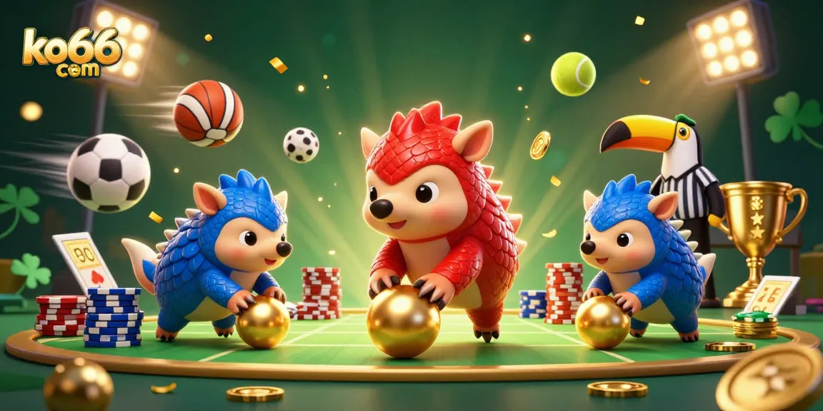 Experience thrilling gameplay at ko66 com with vibrant pangolins and dynamic casino elements.