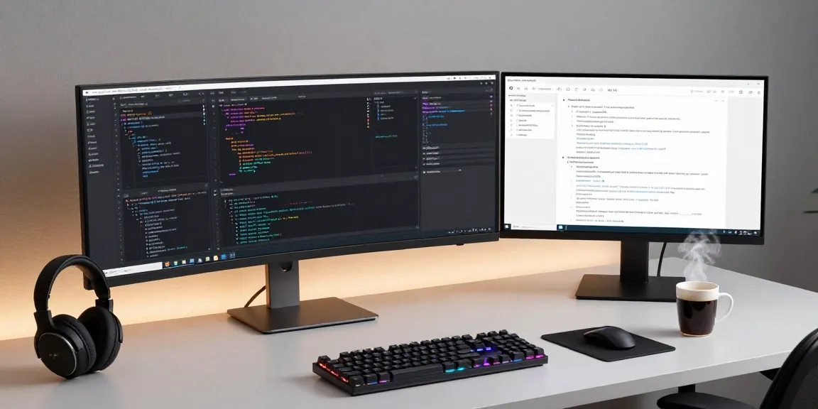 gi8ee software development workspace with advanced coding setup and modern tech elements.