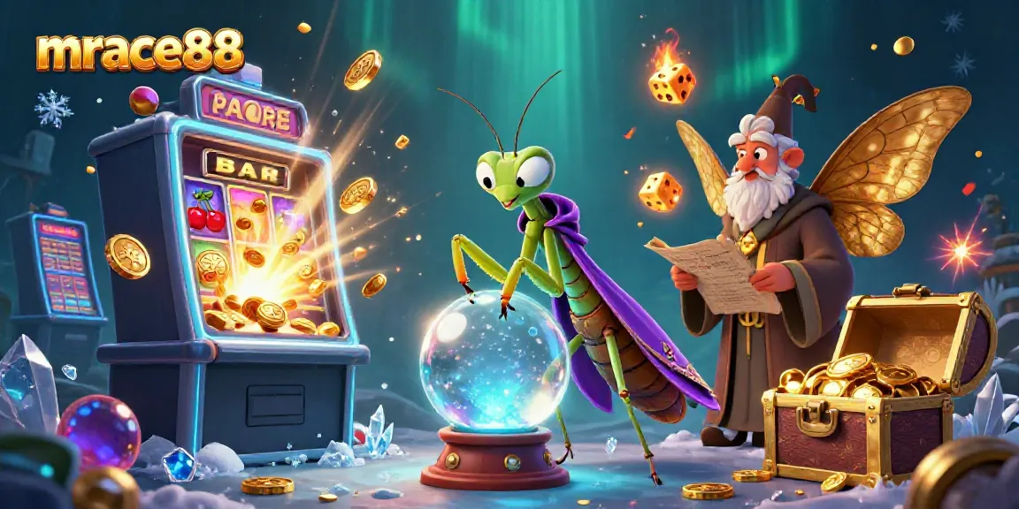 Experience exhilarating gameplay at mrace88 with vibrant 3D illustrations showcasing slot machines, jackpots, and mystical characters.